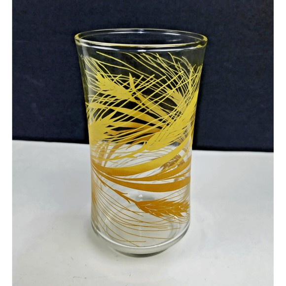 Vintage Libbey Golden Wheat Glass Tumbler 10 oz. 5.25” Mid Century Modern 1970s - Picture 5 of 8